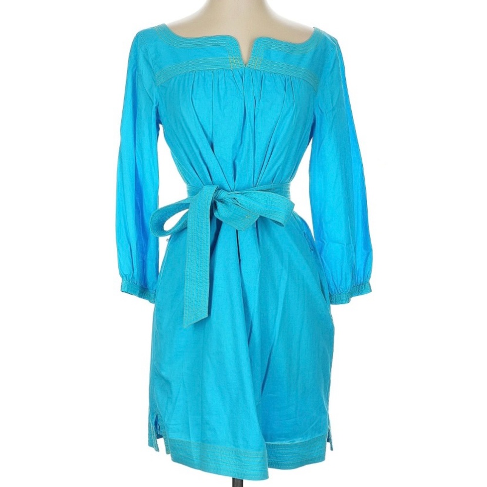 Lilly Pulitzer 100% cotton teal dress with pockets